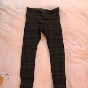 Lululemon Green Striped Woven Leggings